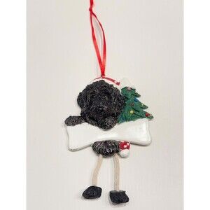 Labradoodle Personalized Dog Christmas Tree Ornament w/ Dangling Legs Write Name